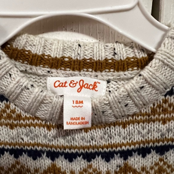 Baby Boy’s Fair Isle Sweater - Beige and Navy - Picture 2 of 3